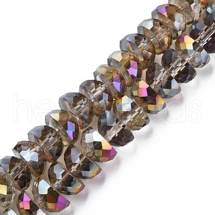 Electroplate Transparent Glass Beads Strands EGLA-N002-37-D01-1