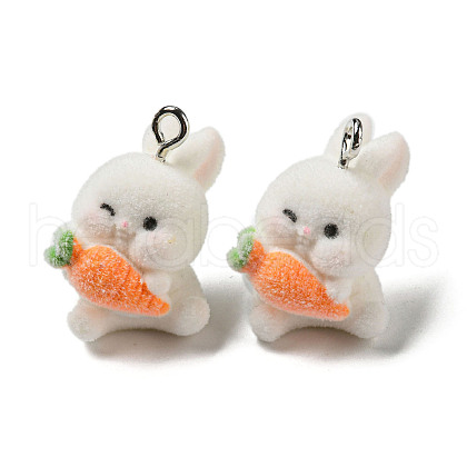 Flocky Resin Pendants RESI-D012-01G-1