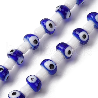 Handmade Evil Eye Lampwork Beads Strands LAMP-S069-01A-03-1