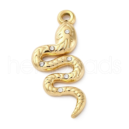 PVD Vacuum Plating 304 Stainless Steel Rhinestone Pendants STAS-S163-22G-1