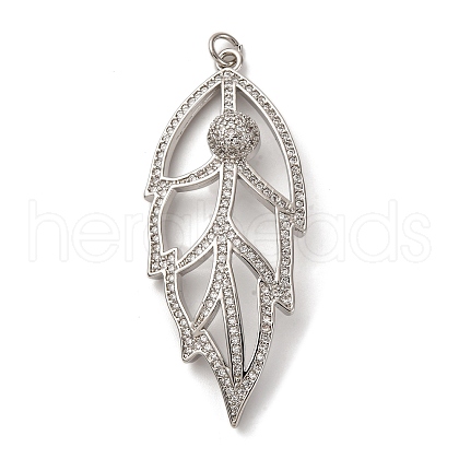 Brass Micro Pave Cubic Zirconia Big Pendants KK-U076-08P-1