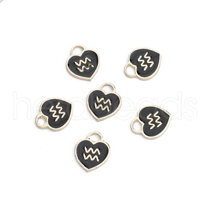 Alloy Enamel Charms with 12 Constellations ENAM-CJC0004-01B-1