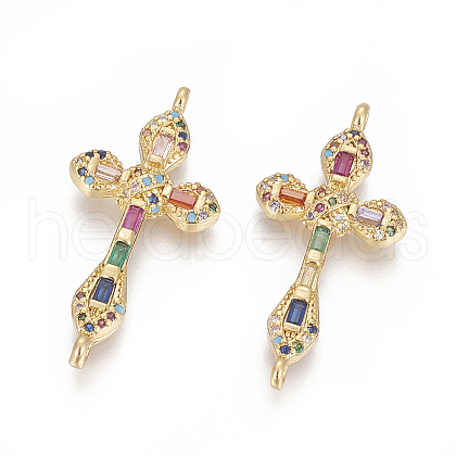 Brass Micro Pave Cubic Zirconia Links X-ZIRC-O034-16G-1