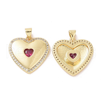 Brass Micro Pave Cubic Zirconia Pendants ZIRC-I063-22G-1