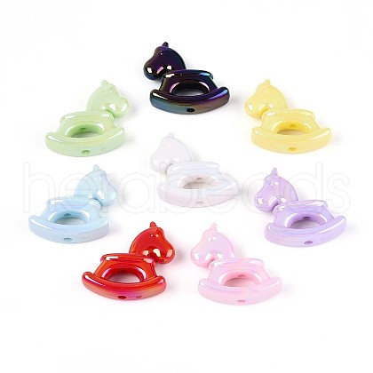 UV Plating Opaque Acrylic Beads OACR-T028-44-1