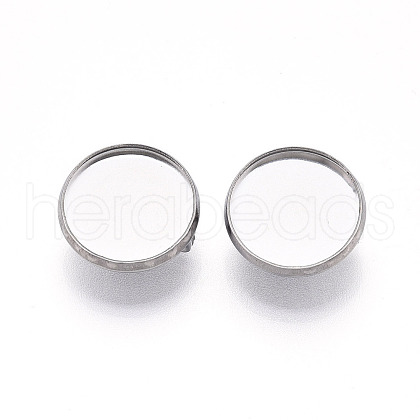 304 Stainless Steel Brooch Cabochon Settings STAS-E547-08B-P-1
