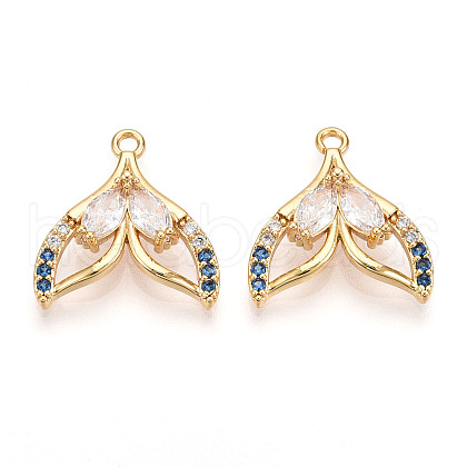 Brass Micro Pave Cubic Zirconia Pendants X-KK-N261-103G-1