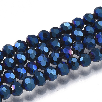 Electroplate Glass Bead Strands EGLA-R042-3mm-01-1