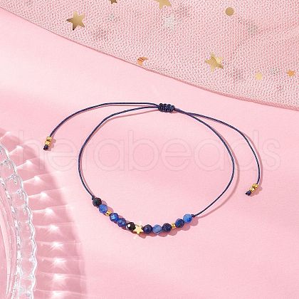 Natural Round Kyanite Beads Braided Bead Bracelets for Women BJEW-JB11655-10-1