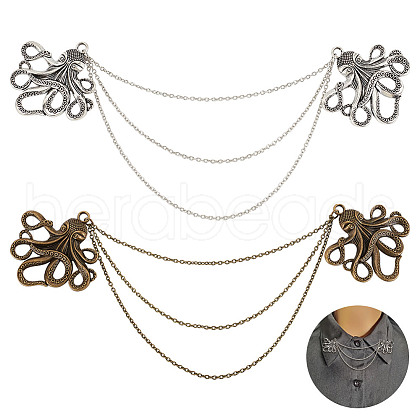 Octopus Alloy Charm Hanging Chains AJEW-GO00023-1
