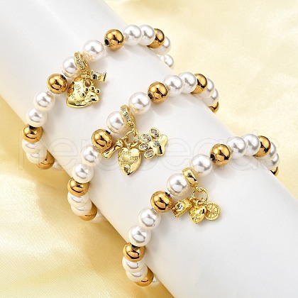 Brass Stretch Bracelets BJEW-C098-06-1
