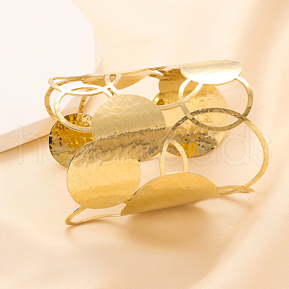 304 Stainless Steel Cuff Bangles for Women BJEW-V006-01B-G-1