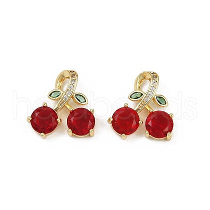 Brass Micro Pave Cubic Zirconia Pendants KK-C093-22G-1