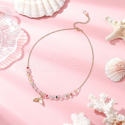 Natural Mixed Stone & Dyed Quartz Round Beaded Necklaces NJEW-JN05302-03-1