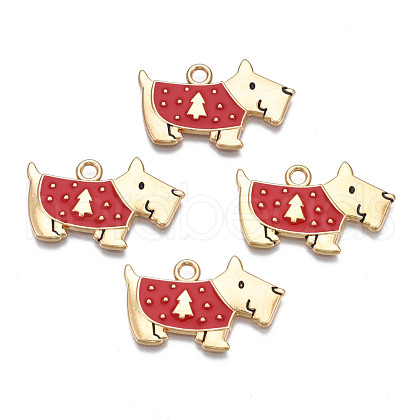 Rack Plating Alloy Enamel Pendants PALLOY-N172-028-1