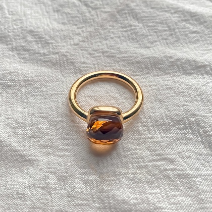 Square 304 Stainless Steel with Glass Finger Rings FS-WG8AAFA-25-1