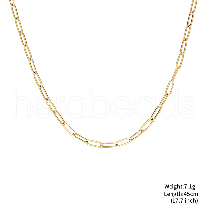 Gold Plated Stainless Steel  Paperclip Chain Necklace  BK0244-4-1