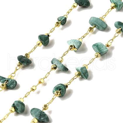 Handmade Synthetic Malachite Chip Beaded Chains CHC-F020-10G-10-1