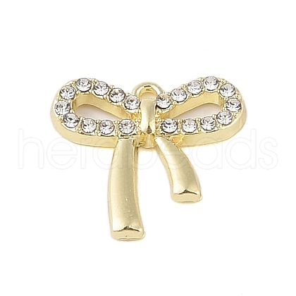 Rack Plating Alloy with Rhinestone Pendants FIND-B037-13G-1