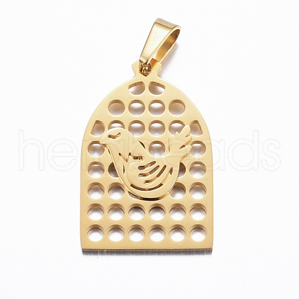 Ion Plating(IP) 304 Stainless Steel Pendants STAS-F143-08G-1