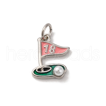 Brass Enamel Charms KK-Q098-37G-B-1
