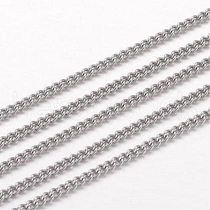 304 Stainless Steel Curb Chains CHS-K004-04P-0.6mm-1