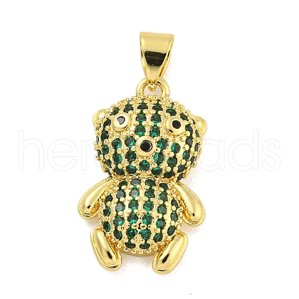 Brass Micro Pave Cubic Zirconia Pendants KK-R159-20B-G-1