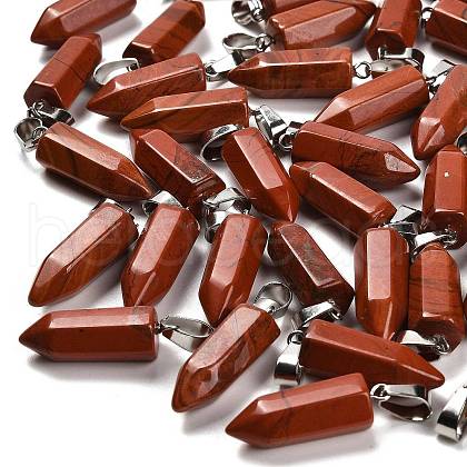 Natural Red Jasper Pendants G-Z067-07P-11-1