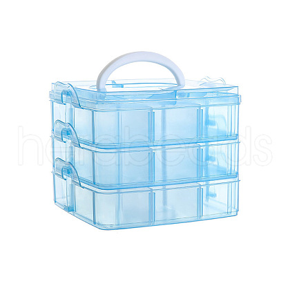 3-Tier Transparent Plastic Storage Container Box CON-PW0001-036C-1