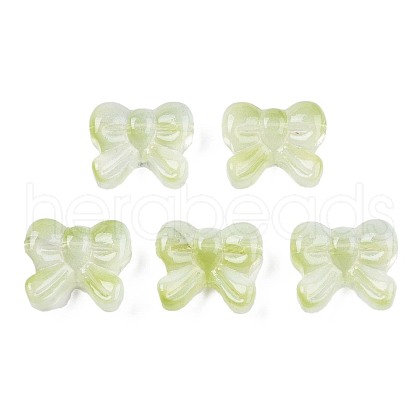 Transparent Spray Painted Glass Beads GLAA-N035-025-C04-1