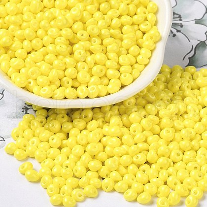6/0 Opaque Baking Paint Glass Seed Beads SEED-M012-02A-24-1