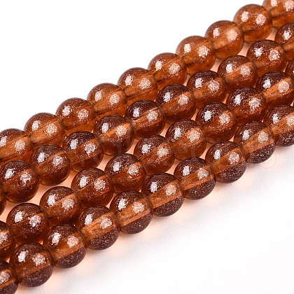 Transparent Spray Painted Glass Bead Strands DGLA-R050-6mm-12-1