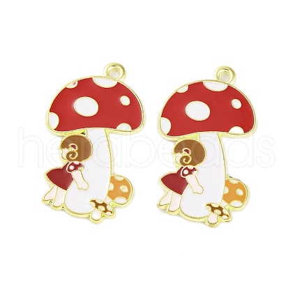 Golden Plated Alloy Enamel Pendants ENAM-Z017-09G-02-1