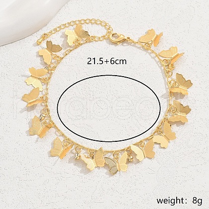 Brass Butterfly Charm Anklets for Women KN9675-2-1