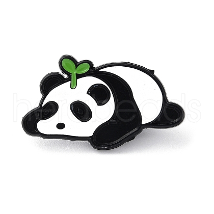 Grass on the Head Panda Enamel Pin JEWB-A019-01B-1