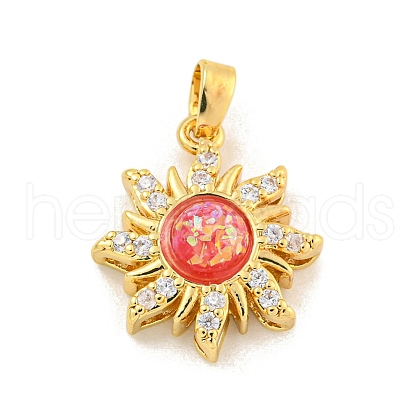 Rack Plating Brass Cubic Zirconia Pendants KK-H476-11G-04-1