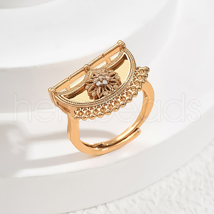 Brass Micro Pave Cubic Zirconia Finger Rings for Women QI1043-4-1