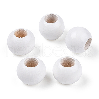 Spray Painted Natural Wooden Beads WOOD-TAC0005-28B-01-1