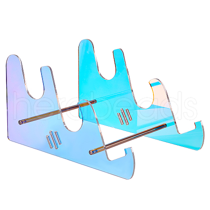 2-Tier Transparent Acrylic Keyboard Stands ODIS-WH0027-055-1