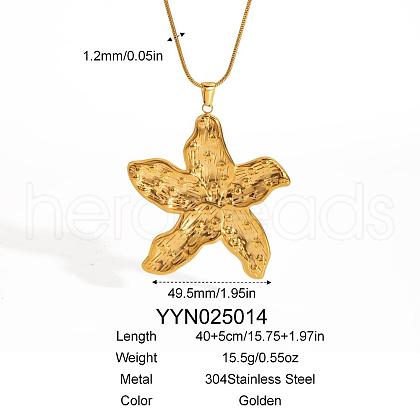 Ocean Starfish Stainless Steel Pendant Necklaces for Women XQ7683-2-1