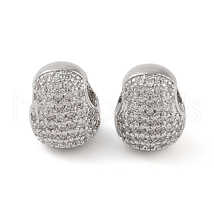 Brass Micro Pave Clear Cubic Zirconia Pendants KK-Q816-08P-1