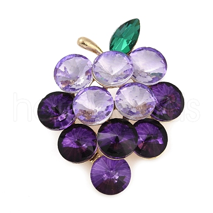 Fruit Zinc Alloy Rhinestone Brooches for Backpack Clothes JEWB-R068-02D-G-1