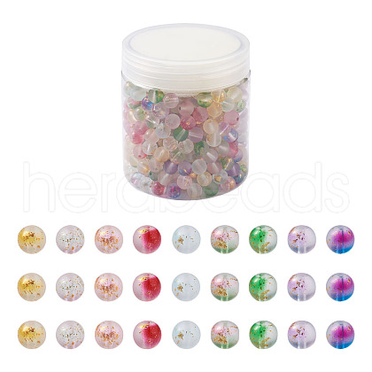 Frosted Spray Painted Glass Beads Strands GLAA-TA0003-10-1