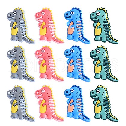 12Pcs 4 Colors Silicone Focal Beads JX755A-1