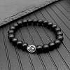 High Beauty Pure Black Bracelet Beaded Lucky Transfer Pixiu Bracelet Simple Style Couple Gift to the Small Market YP1688-5-1
