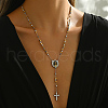 Stainless Steel Rosary Bead Necklaces FA9718-8-1