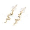 Brass Micro Pave Clear Cubic Zirconia Stud Earrings EJEW-P301-14G-4