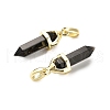 Natural Obsidian Double Terminal Pointed Pendant G-H097-01G-07-2