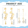 ANATTASOUL 2 Pairs 2 Style Cat Eye Planet & Brass Star Asymmetrical Earrings EJEW-AN0002-20-2