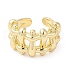 Brass Hollow Open Cuff Rings RJEW-K089-03G-1